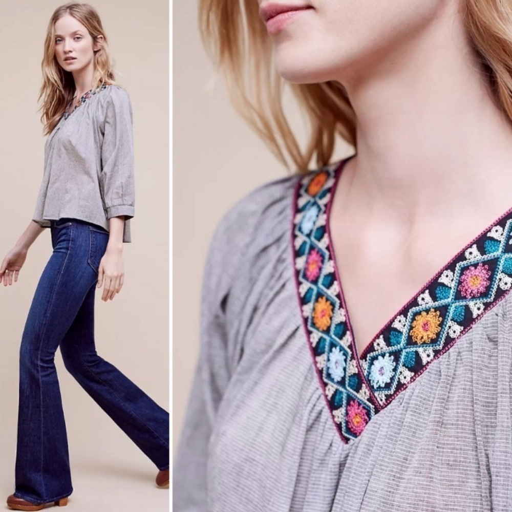 Anthropologie eri + ali Kaleidoscope Striped Top Size Extra Small XS - Picture 2 of 12